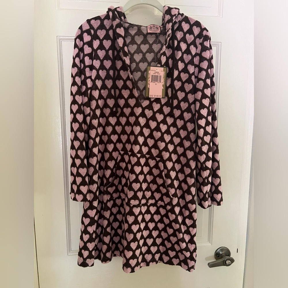 juicy couture terry cloth heart patter beach /pool cover up